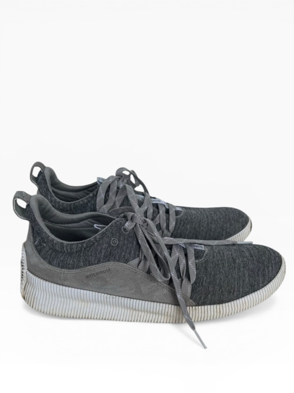 SOREL Women's Out N About Plus Sneaker Shoes Gray Leather Lace Up Size 9.5